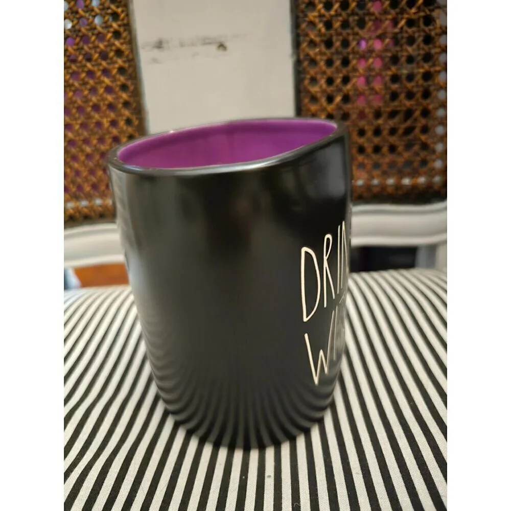 NWT Rae Dunn Halloween Drink Up Witches Coffee Mug Purple Interior